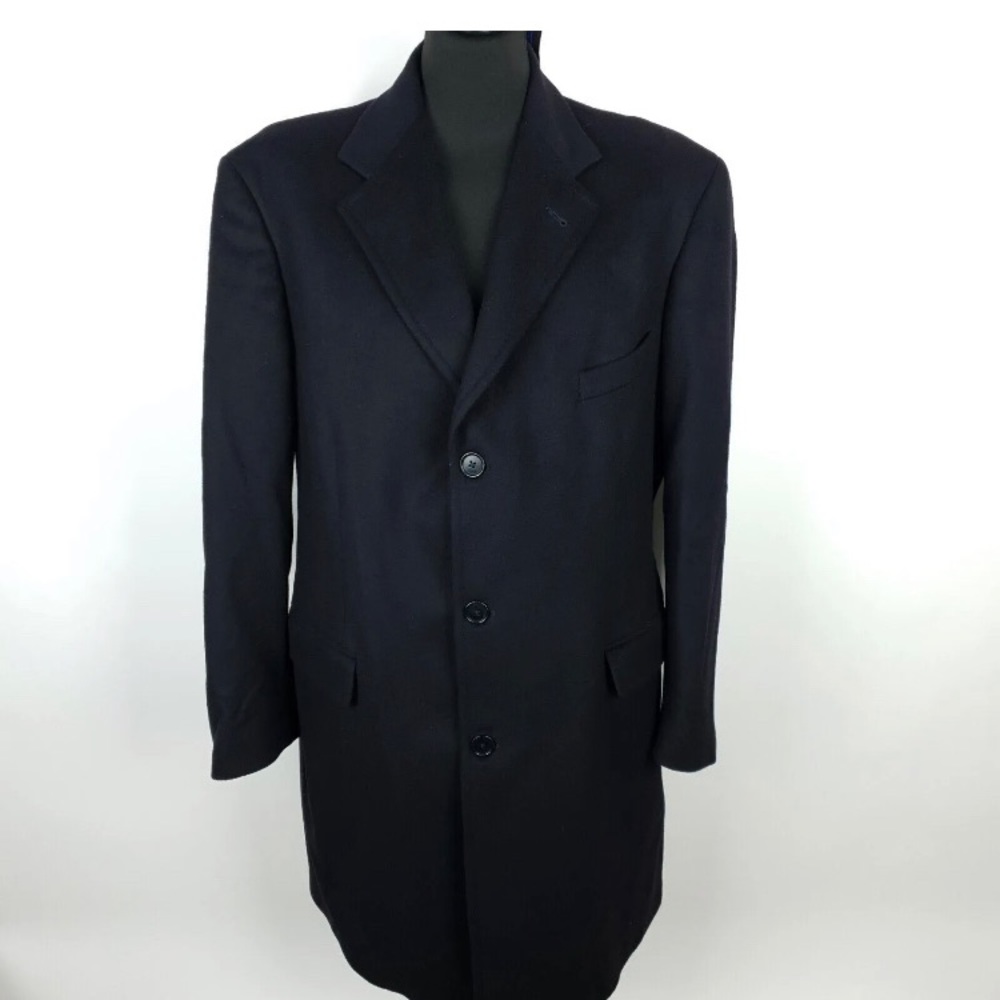 Brand New CERRUTI 1881 MEN'S LONG COAT NAVY BLUE size US46-48; 100% LANA ITALY